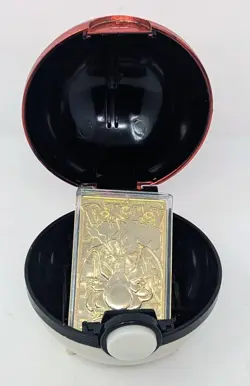 Charizard #6 Pokemon 24k Gold Plated 1999 Burger King Promo Card w/ Pokeball! - Image 1