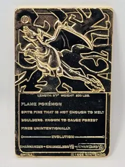 Charizard #6 Pokemon 24k Gold Plated 1999 Burger King Promo Card w/ Pokeball! - Image 3