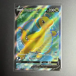 Pokemon TCG Dragonite v Full Art Holo Ultra Rare Card Pokemon Go 076/078 NM - Image 1