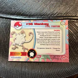 Mankey 56 - Topps Series Pokemon Card - Image 2