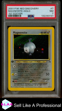 MAGNEMITE-HOLO 1ST EDITION POKEMON NEO DISCOVERY 2001 7 PSA 7 - Image 1
