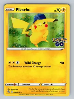 Pikachu (28) 028/078 Holo Rare Pokemon GO NM - LP Pokemon TCG - Image 1