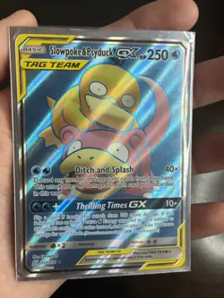 Pokemon Slowpoke & Psyduck GX TAG TEAM Ultra Rare Full Art Holo 217/236 - Image 1