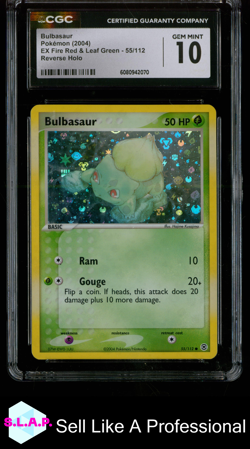 BULBASAUR EX FIRE RED & LEAF GREEN REVERSE HOLO 55/112 POKEMON CGC 10 - Image 1