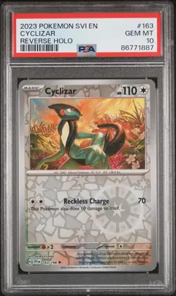 Pokemon TCG PSA 10 CYCLIZAR Reverse Holo SVI #163 - Image 1