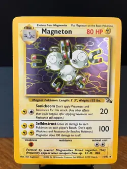 Pokemon Fossil Set Unlimited Magneton 11/62 Holo Rare NM-LP - Image 1