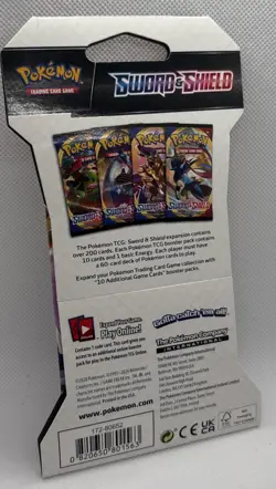 Pokemon 2020 Sword And Shield Base Set Sleeved Booster Pack Factory Sealed - Image 2