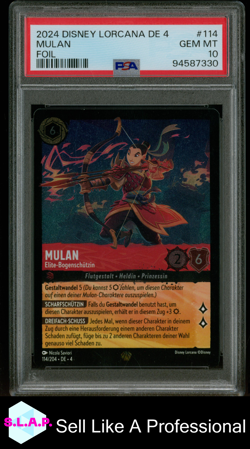 MULAN DISNEY LORCANA #114 2024 URSULAS RUCKKEHR FOIL GERMAN PSA 10 - Image 1