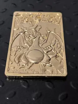 1999 Burger King Pokemon Charizard Nintendo 23K Gold Plated Trading Card - Image 3