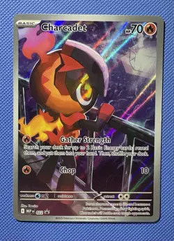 Pokemon Charcadet 022 MEP EN Promo Basic Holo Fire Type Card 2025 - Image 1