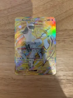 Pokemon TCG Pocket Arceus ex Gold Crown Holo Art Card - Near Mint - Image 1
