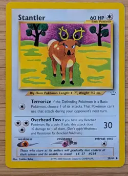 Stantler Neo Revelation Set 38/64 Vintage Pokemon Card. Near-Mint Condition - Image 1