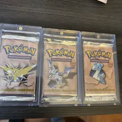 Pokemon (WOC06071) Fossil Booster Packs All 3 - Complete Art Set unweighed - Image 1