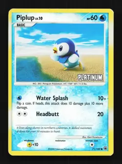 Piplup 71/100 MP Majestic Dawn English Pokemon Card TCG - Image 1