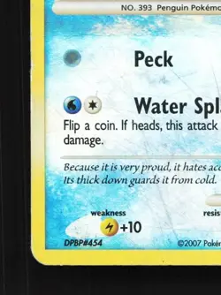 Piplup 93/130 HP Diamond & Pearl English Pokemon Card TCG - Image 2