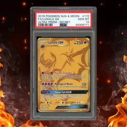 Pokemon Ultra Prism LUNALA GX 172/156 Secret Rare PSA 10 - Image 1