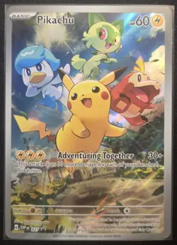 Pokemon TCG Pikachu SVP 027 Scarlet & Violet Black Star Promo LP - Image 1