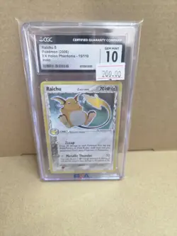 CGC GEM MINT 10 Pokemon Japanese Raichu Holo Rare Holon Phantoms 1st Ed 042/052 - Image 1