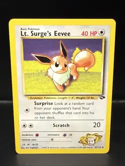 Pokemon Lt. Surge's Eevee 51/132 Gym Challenge Regular Pokemon TCG - Image 1