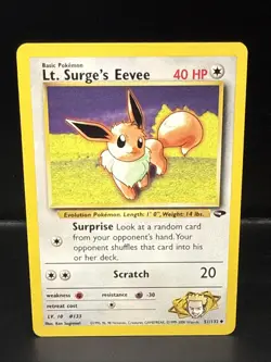 Pokemon Lt. Surge's Eevee 51/132 Gym Challenge Regular Pokemon TCG - Image 2