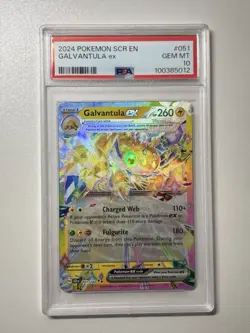 2024 Pokemon Galvantula ex 051/142 Sv07: Stellar Crown Holo PSA 10 Gem Mint - Image 1