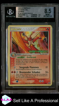 BLAZIKEN HOLO R 2005 POKEMON EX EMERALD REVERSE FOIL GERMAN 1 BGS 8.5 - Image 1