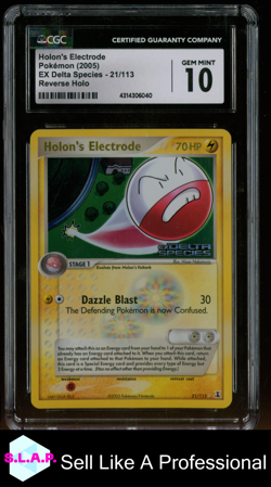 HOLON'S ELECTRODE EX DELTA SPECIES REVERSE HOLO 21/113 POKEMON CGC 10 - Image 1