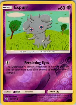 Espurr 59/147 SM - Burning Shadows Pokemon TCG LP-NM - Image 1