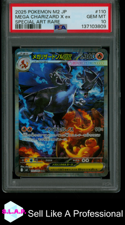 MEGA CHARIZARD X EX SPECI4L ART RARE POKEMON JAP M2-INFERNO X 2025 110 PSA 10 - Image 1