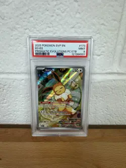 PSA 9 MINT Eevee 173 Pokemon Center ETB Promo Black Star Full Art Rare New 2025 - Image 1
