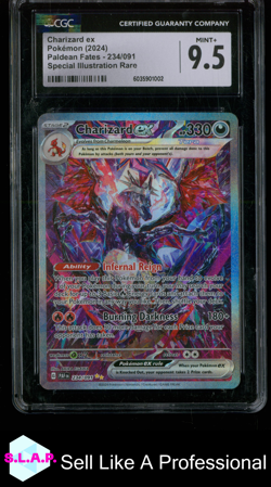 CHARIZARD EX PALDEAN FATES PAF EN SPECI4L ILL RARE (HOLO) 234/091 POKEMON CGC 9 - Image 1