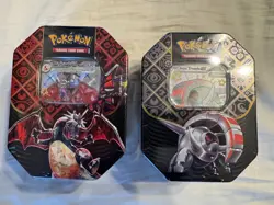 Pokemon Paldean Fates Tins - Lot of 2 - Shiny Charizard EX & Iron Treads EX - Image 1
