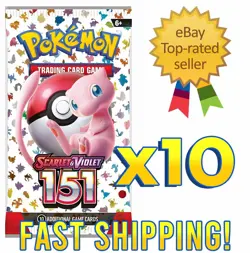 (10) Pokemon 151 Booster Packs NEW / SEALED Fast Shipping - Image 1