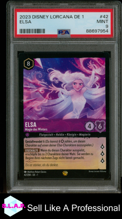 ELSA DISNEY LORCANA #42 2023 DAS ERSTE KAPITEL NON HOLO GERMAN PSA 9 - Image 1