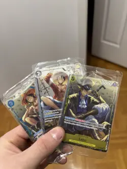Monkey D Luffy Ace Sabo Set Of 3 P-075 One Piece Promotion Cards Foil Sealed - Image 1