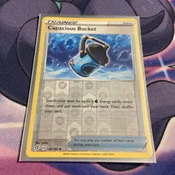 Capacious Bucket Reverse Holo Pokemon Card 156/192 Rebel Clash Trainer Item - Image 1