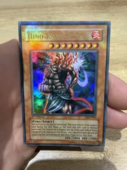 LOD-070 Hino-Kagu-Tsuchi Ultra Rare 1st Edition holo bleed Yugioh Card - Image 1