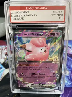LILLIE'S CLEFAIRY EX 2025 FOIL #056/132 Pokemon Card GRADED 10 TCG CCG - Image 1