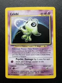 Pokemon TCG Celebi Neo Revelation Holo Rare Card 3/64 Unlimited - Image 1