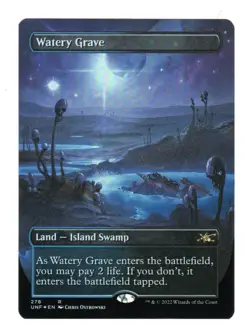 MTG - Watery Grave - Borderless Foil - Unfinity - NM - Image 1