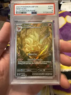 2023 POKEMON OBF EN-OBSIDIAN FLAMES #199 NINETALES ILLUSTRATION RARE PSA 9 - Image 1
