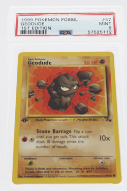 PSA 9 MINT 1999 Pokemon Fossil #47 Geodude 1st Edition !!! - Image 1