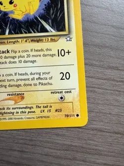 Pokemon TCG Pikachu 70/111 Neo Genesis LP - Image 5