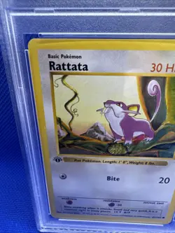 1999 Pokemon First Edition Rattata PSA 8 NM-MT - Image 2