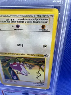1999 Pokemon First Edition Rattata PSA 8 NM-MT - Image 5