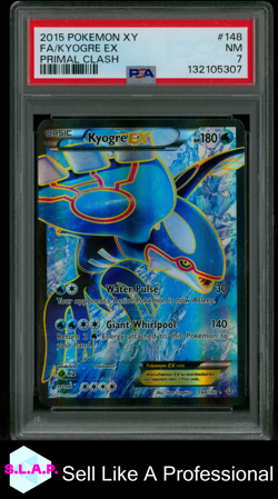 KYOGRE EX POKEMON 148/160 2015 XY PRIMAL CLASH FULL ART ENGLISH PSA 7 - Image 1