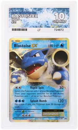 Blastoise Ex 21/108 Pokemon 2016 Evolutions Graded Ace 10 Gem Mint - Image 2