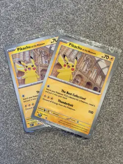 Pikachu At The Museum, Pokemon X Natural History Museum Jumbo Promo Card x2 - Image 1