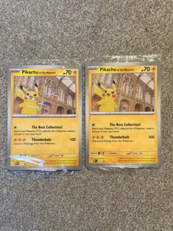 Pikachu At The Museum, Pokemon X Natural History Museum Jumbo Promo Card x2 - Image 2