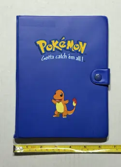 Vtg 1999 Pokemon Charmander Blue Album Binder Only Holds 120 Cards - Image 2